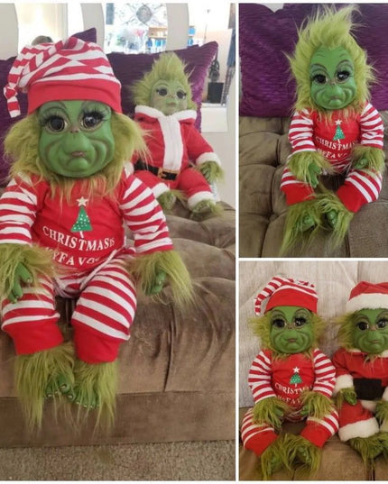 Christmas Plush Doll Green Monster Doll Christmas Grinch Baby Toys Soft Christmas Decorations Plush Toy Children Doll Xmas Decor