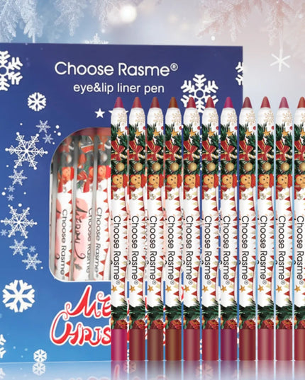 12 Pcs Matte lipliner Christmas Set Lipstick Pen for Women Makeup Hold lipliner Set Christmas Day Cosmetics