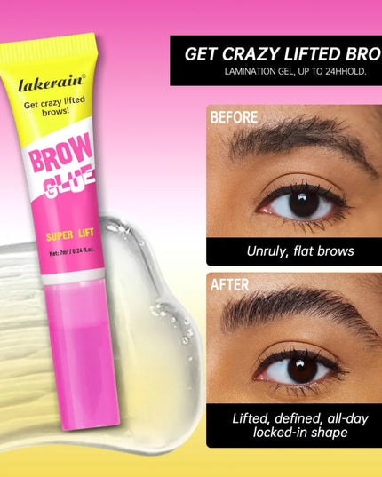 Brow Lamination Gel With Comb Super Lift Brow Glue Long Lasting Strong Hold Clear Gel For Defined Eyebrow Makeup
