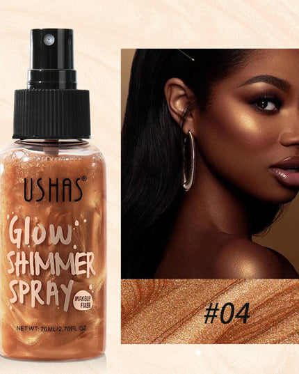 USHAS 4 Color Body Liquid Highlighter Facial Contour Brightening Makeup Long Lasting Sequin Illuminating Moisturizing Highlight