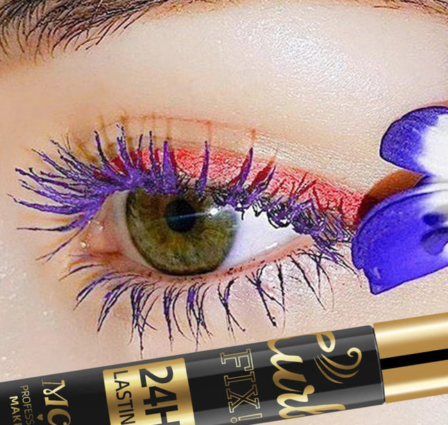 1PC Colorful Curling Mascara Waterproof Fast Drying Eyelashes Extension Multicolor Lashes Eye Korean Makeup Lasting Blue White