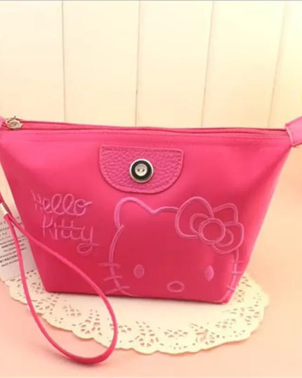 Sanrio Hello Kitty Makeup Bag Pen Bag Girl Storage Bag Cartoon Kawaii Large Capacity Waterproof PU Handbag Gift