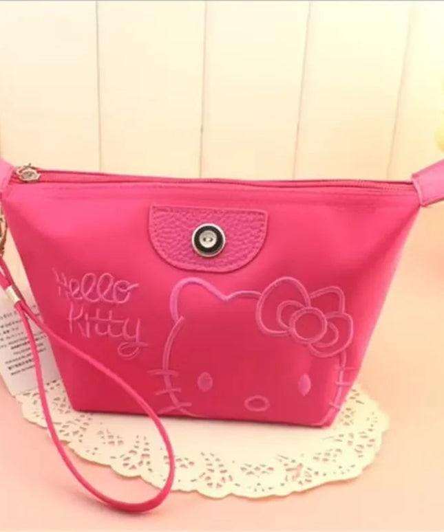 Sanrio Hello Kitty Makeup Bag Pen Bag Girl Storage Bag Cartoon Kawaii Large Capacity Waterproof PU Handbag Gift