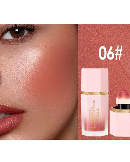 TVLV 4 Colour Matte Liquid BlushEasy to apply long lasting waterproof blush sponge brush head