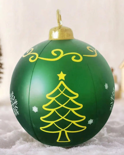 24 Inch Inflatable Christmas Balls New Years Christmas Ornaments with Lights PVC Giant Inflatable Christmas Balls Holiday Decor