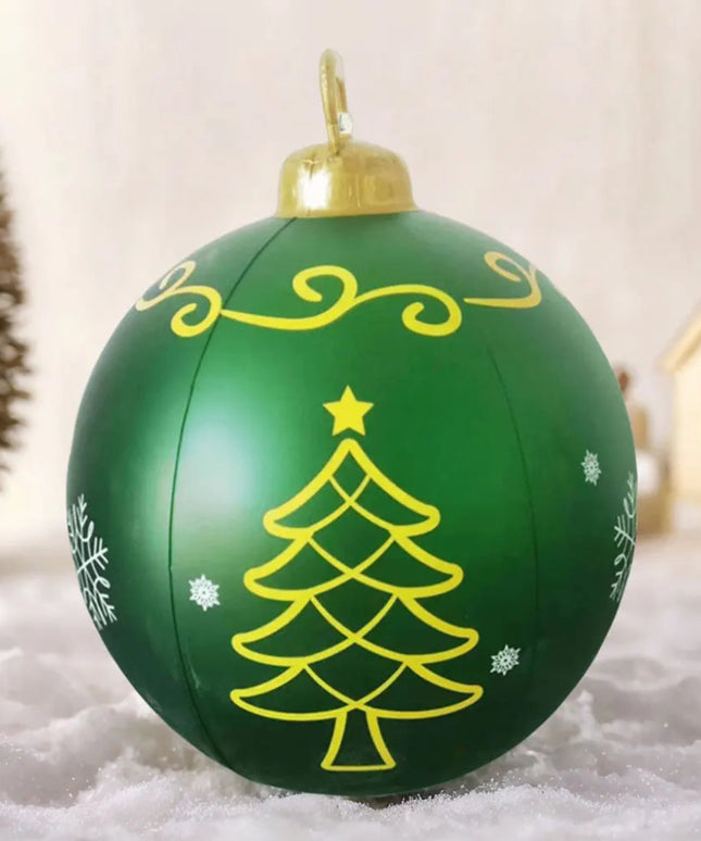 24 Inch Inflatable Christmas Balls New Years Christmas Ornaments with Lights PVC Giant Inflatable Christmas Balls Holiday Decor