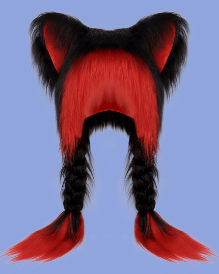 Cute Anime Y2K Cartoon Character Ear Warmer, Polyester 100%, Fuzzy Long Hair, Non-textile Materials, Fashion Braids Design, for Halloween Costume Accessories, Carnival, Easter Dress Up
