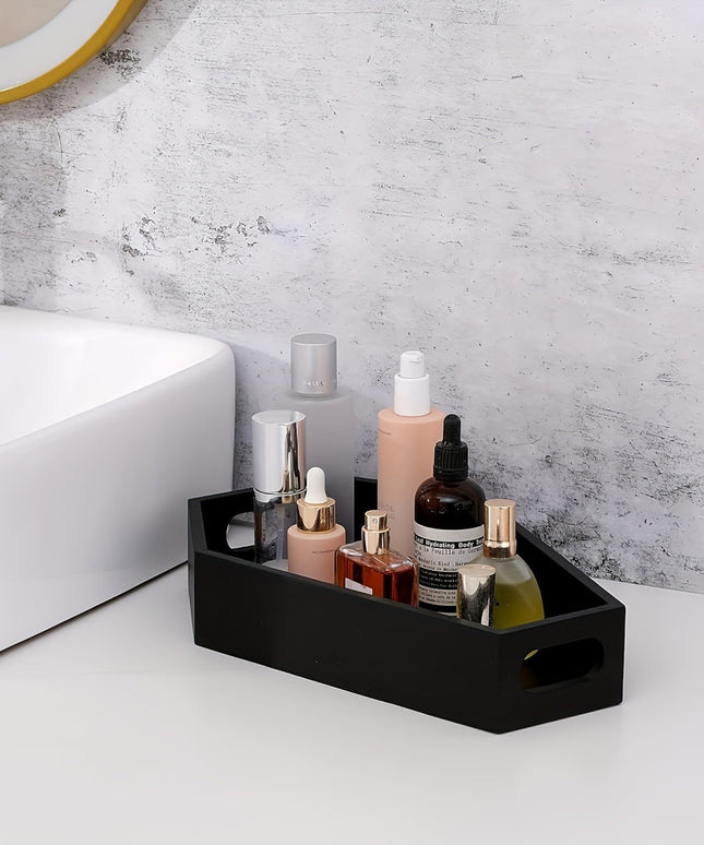 Gothic Coffin-Shaped Makeup Organizer Tray, 1-Pack Plastic Countertop Cosmetic Holder, Lightweight Design for Home Room Living Office Decor, Ghostly Style Ideal for Mother's Day and Graduation Season Decor