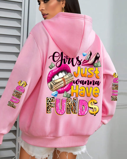 Plus Size - Plus Size - Women'S Plus Size "Money Moves" Graphic Hoodie - Cozy Long-Sleeve Sweatshirt with Pockets, Casual Fall/Winter Design, Black with Pink & White Lettering, Comfortable Pullover for Casual Attire, Casual W
