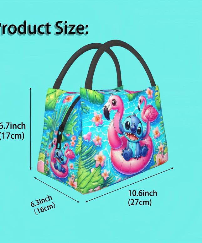 1pc Disney, Stitch Pattern, Portable And Reusable Refrigerated Bag, Insulated Lunch Bag, Suitable For Home, Restaurant, Office, Outdoor Use. Suitable Birthday And Holiday Gifts For Friends, Teenagers, And Family.