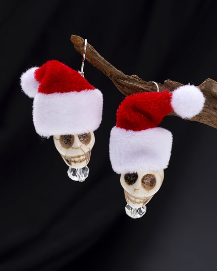 Gothic Skull Earrings Halloween Inspired Chic Gothic Skull & Rose Earrings | Resin Crafted with Iron Hooks, Perfect for Daily Wear & Vacation