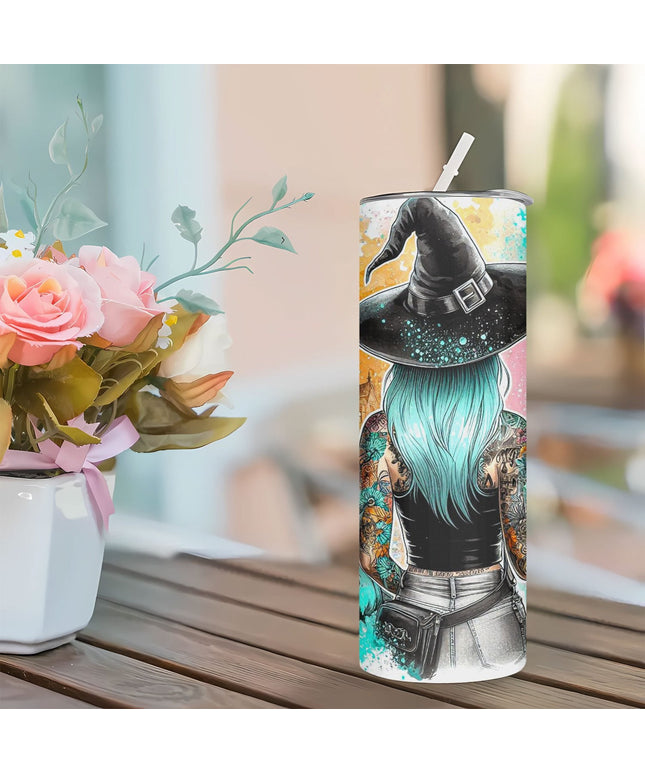 20 oz Witch Theme Insulated Stainless Steel Mug with Lid and Straw - Perfect Gift for Mother, Couple, Sister, Friends - Suitable for Hot and Cold Drinks, Travel, Outdoor Activities, for Halloween