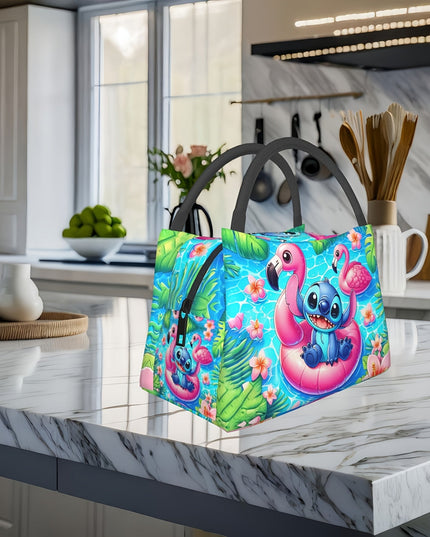 1pc Disney, Stitch Pattern, Portable And Reusable Refrigerated Bag, Insulated Lunch Bag, Suitable For Home, Restaurant, Office, Outdoor Use. Suitable Birthday And Holiday Gifts For Friends, Teenagers, And Family.