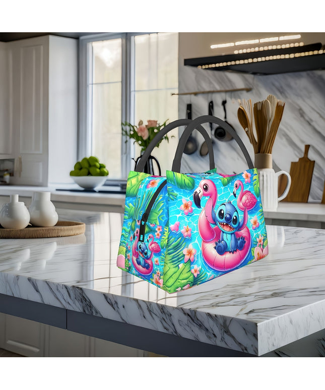 1pc Disney, Stitch Pattern, Portable And Reusable Refrigerated Bag, Insulated Lunch Bag, Suitable For Home, Restaurant, Office, Outdoor Use. Suitable Birthday And Holiday Gifts For Friends, Teenagers, And Family.