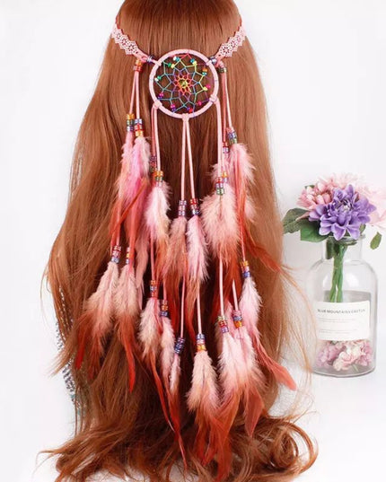 Simulated Feathers Long Tassel Headgear Bohemian, Hippie Headband Halloween Costume Mask Ball Dress Up Holiday Weddings Birthday Party Accessories, Carnival/ Marias/ Mask Dance